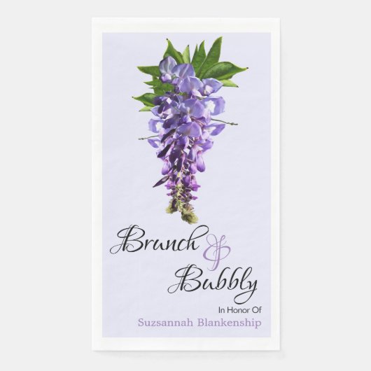 Beautiful Wisteria Brunch Bubbly Brautparty Serviette (Vorderseite)