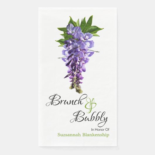 Beautiful Wisteria Brunch Bubbly Brautparty Serviette (Vorderseite)
