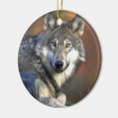 Beautiful Wolf Keramik Ornament (Links)