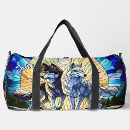 Beautiful Wolf Pair Duffle Bag