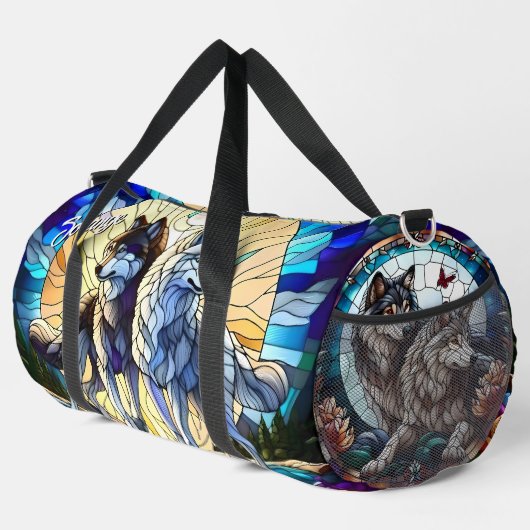 Beautiful Wolf Pair Duffle Bag (Rechte Ecke)