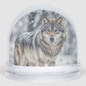 Beautiful Wolf Wildlife Christmas Holiday Schneekugeln (Vorderseite)