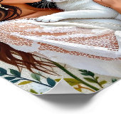 Beautiful Woman, Cat and Dandelions Poster (Ecke)