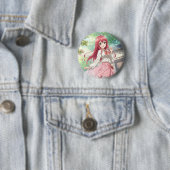 Beautiful woman in nature button (Beispiel)