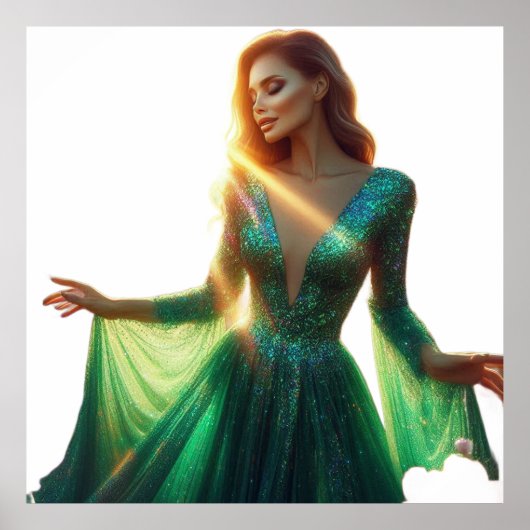 Beautiful Woman on a 40x40 Wall Poster (Vorne)