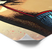 Beautiful Woman on Beach Comic Book Pop Art Poster (Ecke)