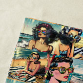 Beautiful Woman on Beach Comic Book Pop Art Strandtuch (Beispiel)
