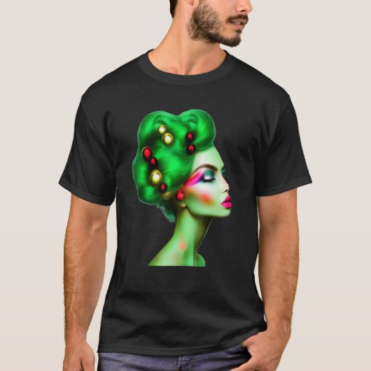 Beautiful Woman Silhouette Fancy Xmas Decoration H T-Shirt (Vorderseite)