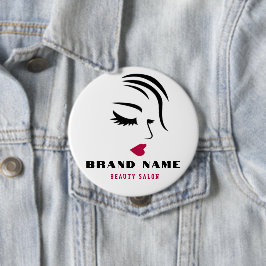 Beautiful Women hairdressing beauty salon brand Button