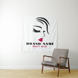 Beautiful Women hairdressing beauty salon brand Wandteppich