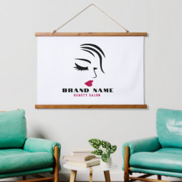 Beautiful Women hairdressing beauty salon brand Wandteppich Mit Holzrahmen
