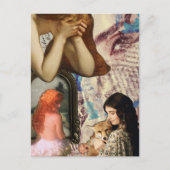 Beautiful Women Mixed Media Collage Postkarte (Vorderseite)