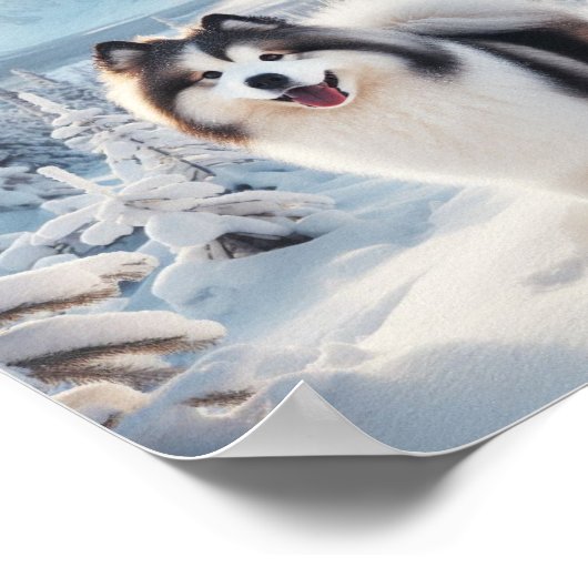 Beautiful Yakutian Laika Hund Poster (Ecke)