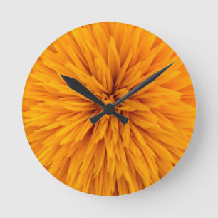 Beautiful Yellow Dahlia Flower Blossom Runde Wanduhr