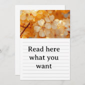 Beautiful Yellow Flower Wedding Invitation - Elega Einladung (Vorne/Hinten)