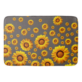 Beautiful yellow flowers on gray background badematte