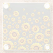 Beautiful yellow flowers on gray background glasuntersetzer (Rückseite)