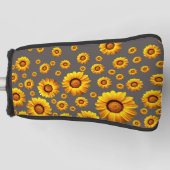 Beautiful yellow flowers on gray background golf headcover (Vorderseite)