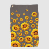 Beautiful yellow flowers on gray background golfhandtuch (Vorderseite)