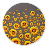 Beautiful yellow flowers on gray background keramikknauf (Vorderseite)
