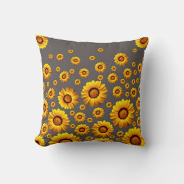 Beautiful yellow flowers on gray background kissen