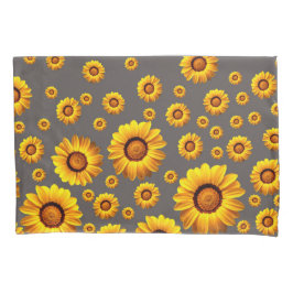 Beautiful yellow flowers on gray background kissenbezug