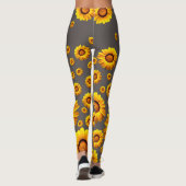 Beautiful yellow flowers on gray background leggings (Rückseite)