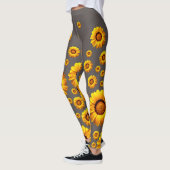 Beautiful yellow flowers on gray background leggings (Links)