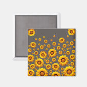 Beautiful yellow flowers on gray background magnet (Vorderseite/Rückseite)