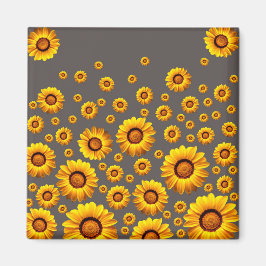 Beautiful yellow flowers on gray background magnet