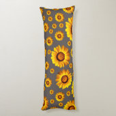 Beautiful yellow flowers on gray background seitenschläferkissen (Rückseite (Vertikal))