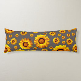 Beautiful yellow flowers on gray background seitenschläferkissen