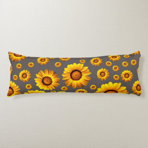 Beautiful yellow flowers on gray background seitenschläferkissen