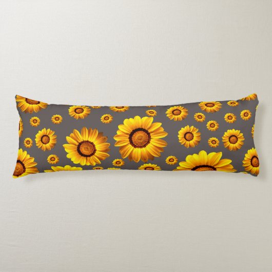 Beautiful yellow flowers on gray background seitenschläferkissen (Vorderseite)