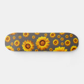 Beautiful yellow flowers on gray background skateboard (Horizontal)