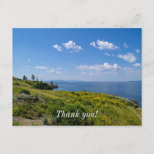 Beautiful Yellowstone Lake Vielen Dank Postcardd Postkarte
