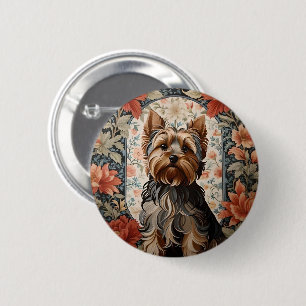 Beautiful Yorkie   Yorkshire Terrier Portrait Button