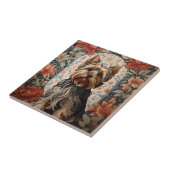 Beautiful Yorkie | Yorkshire Terrier Portrait Fliese (Seite)