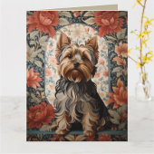 Beautiful Yorkie | Yorkshire Terrier Portrait Karte (Gelbe Blume)