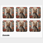 Beautiful Yorkie | Yorkshire Terrier Portrait Quadratischer Aufkleber (Blatt)