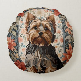 Beautiful Yorkie | Yorkshire Terrier Portrait Rundes Kissen