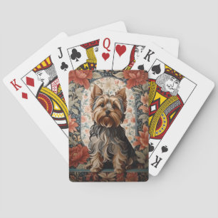 Beautiful Yorkie   Yorkshire Terrier Portrait Spielkarten