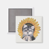 Beautiful Yorkshire Terrier Dog Magnet (Vorderseite/Rückseite)