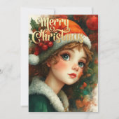 Beautiful Young Girl Christmas Karte (Vorderseite)