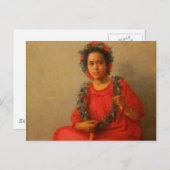Beautiful Young Lei Seller in Old Hawaii Postkarte (Vorne/Hinten)