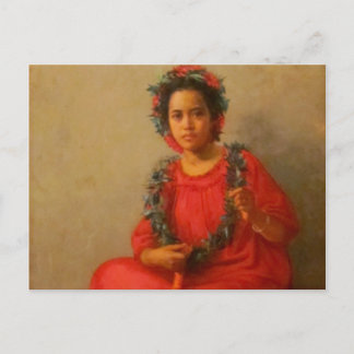 Beautiful Young Lei Seller in Old Hawaii Postkarte