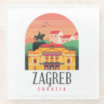 Beautiful Zagreb Croatia Cityscape Vintag Glasuntersetzer<br><div class="desc">Der wunderschöne Untersetzer Zagreb bietet einen Ausblick auf die Stadt der kroatischen Hauptstadt in Kroatien. Das ist eine großartige touristische Souvenir- und Tourismusgeschenkidee. Jetzt kaufen.</div>
