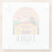 Beautiful Zagreb Croatia Cityscape Vintag Glasuntersetzer (Rückseite)