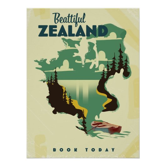 Beautiful Zealand Travel Poster (Vorderseite)