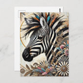 Beautiful Zebra Postkarte (Vorne/Hinten)